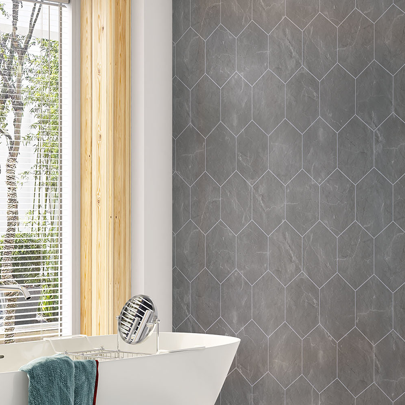 Lunar Stone Hexagon Tile 10mm Neptune Panel 1m x 2.4m image